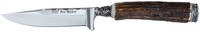 Linder Pro-Nicker Jagdnicker Jagdmesser Messer Hirschhorn 10 cm Edelweiss-Kappe