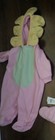 Pink Flower Fleece Costume / Snowsuit Hooded Baby Infant Sz 3-6m - FREE SHIPPING
