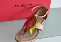 . STEPHANIE Classic Leder-Sandalette Flats Zehentrenner - Neu&Original ! Gr. 41