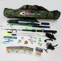 470-tlg. Angelset Angel Rute 3 m Rolle Tasche 100cm Kescher Jigköpfe Kunstköder