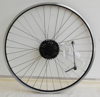 Hinterrad 26 Zoll  HK schwarz mit 9-fach Kassette CS-HG-200 / +Schnellspanner