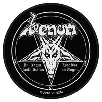 VENOM - Patch Aufnäher In league with satan rund 9x9cm
