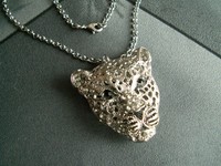 Leopard Tiger Tier Anhänger Kette  Vintage Gothic