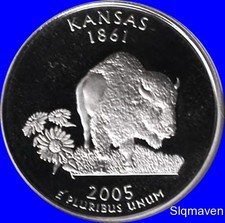 2005 S Clad Kansas State Quarter Deep Cameo Gem Proof No Reserve