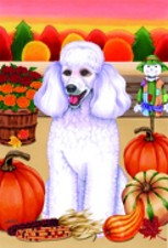 Garden Indoor/Outdoor Autumn Flag - White Poodle (Tp) 670041