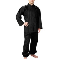 Kung Fu Anzug, Tai Chi, WU SHU NEU schwarz Baumwolle 110-200 von Ju-Sports 9501