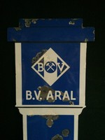  Original altes B.V. ARAL Email-Schild Tanksäule