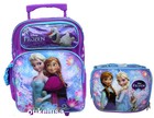 Disney Frozen Roller Large 16" Backpack Lunch Bag and Lunchbox 2pc Anna Elsa 