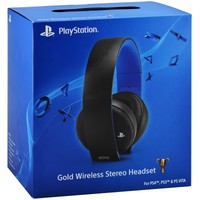 NEU SONY PLAYSTATION GOLD WIRELESS STEREO HEADSET PS4 PS3 PS VITA SCHWARZ BLACK