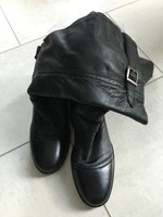 Stiefel, Biker Stiefel, Boots, echt Leder schwarz Gr. 38, Schnallen