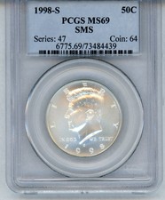 New listing
1998-S Kennedy Sms Pcgs Ms69 90% Silver Half Dollar