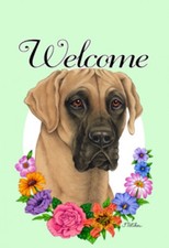 Garden Indoor/Outdoor Welcome Flag (Flowers) - Uncropped Great Dane 631531