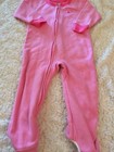 Gerber Girls Pink Heart Fleece Long Sleeve Footed Pajamas 24 Months