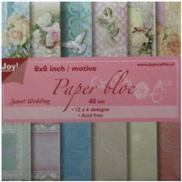 Motivpapier -  Sweet Wedding  - 48 Bögen / 12 Designs  15x15 cm  JoyCrafts