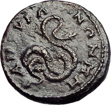 JULIA DOMNA - ANKYRA in Phrygia Galatia COILED SERPENT Ancient Roman Coin i57894