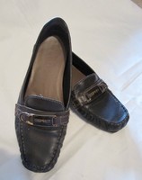 Esprit Damen Mokassins Slipper braun gold Gr. 39 Sommer guter Zustand Loafer