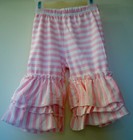BNWT Southern Tots Light Pink Knit Triple Ruffle Stripe Capris Girl's Sz 3