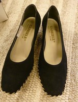 GABRIELE Pumps Keilabsatz Größe 39 dunkel blau gold Leder NEU!