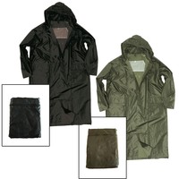 REGENMANTEL mit Kapuze S-XXL, PVC beschichtet, Regenjacke wasserdicht Angler