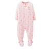 Carter's NWT Size 5T Pink Polka Dot Mouse Feet Micro Fleece Footed Pajama