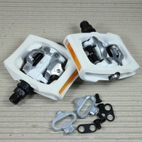 SPD Pedal Shimano Click`R PD-T400 zweiseitig weiß mit Reflektor + SH-56 Cleat