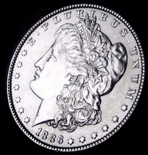 1886 Morgan Silver Dollar - Near Choice Brilliant Uncirculated - Fast Shipping!