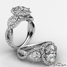 Antique style 3 stone engagement rings