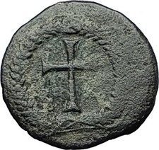 THEODOSIUS II 425AD Christian CROSS Genuine Authentic Ancient Roman Coin i59350