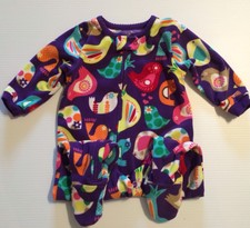 Carters Girls 12 Mo PJ Footed Fleece Sleeper One Piece Pajamas Footie