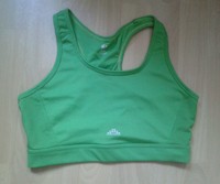Grünes kurzes "H&M" Sporttop BH Fitness Bustier eng Basic in Größe L 40/42
