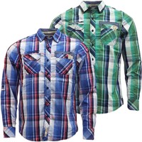 Mens Dissident Checked Shirt Langarm / Roll Sleeve neu M L XL XXL