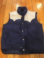 Vintage Northern Star Men's Down Vest Navy/cream Small