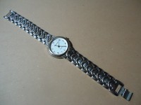 #G07    Armbanduhr Damenuhr "LONDON" Quarz silberfarbenes ca. 32mm Uhrgehäuse