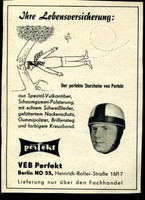 Perfekt--VEB Perfekt--Der pefekte Sturzhelm--Berlin--Werbung von 1958