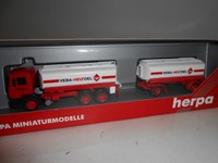 Herpa 142519 MAN F90 Veba Heizöl Benzin Tankstelle Tankwagen Hängerzug