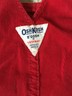 OSH KOSH B'GOSH baby boy girl 18 Month Red corduroy bib overalls VTG Made in USA