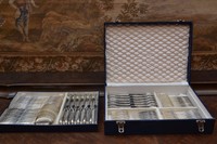 SILBER-BESTECK " ROKOKO-BESTECK " SOLINGEN um 1935, 100-er, 12 Pers., 84 Teile 