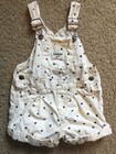 Oshkosh overalls cream with navy blue dots girls size 18 months