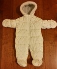  Infant Girls Baby Pram Snowsuit Carter's White Snowflakes Size 3-6 Months NWT