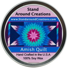 Premium 100% All Natural Soy Wax Candle - 4 oz Tin - Amish Quilt