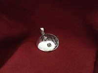 Amulett 925 Sterlingsilber Anhänger Ying Yang und die Blume des Lebens
