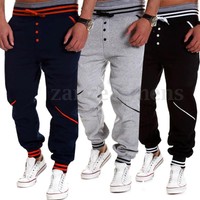 PODOM Herren Trainingshose Jogginghose Sporthose Fitness Hose Navy/Grau/Schwarz