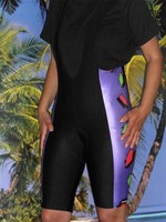  Radsport Trägerhose Fahrradhose Radhose schwarz lila Größe L Neu