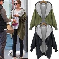 Damen Übergröße Winterjacke Mantel Herbst Parka Kapuzen Fleecejacket Trenchcoat