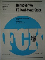 Programm Intercup 1988 FC Karl Marx Stadt - Hannover 96