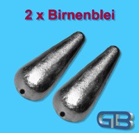 2 x Birnenblei Inliner 20g, 30g, 40g, 50g, 60g Durchlaufblei Blei Angelblei.