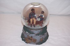 1994 Sarah's Attic Snow Globe Music Box "Dock of the Bay" 5 1/2" High Rare