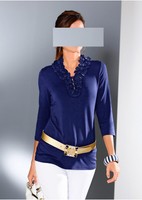 Tunika Gr. 40/42 Blau Damenshirt Tunika-Shirt Neu