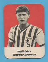 Orig.Bierdeckel    SV WERDER BREMEN  Saison 1971/72 - WILLI GÖTZ  !!  SELTEN