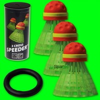 3 Cross Speeder® Speedminton® Set Speed Badminton Federball Federbälle Bälle NEU
